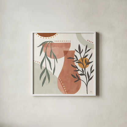 Botanical Form III by Veronique Charron. Shown in a crisp white glass frame for a clean and minimalist style. Available as an archival giclee rolled canvas, fine art paper, or poster print. SKU 69304a.