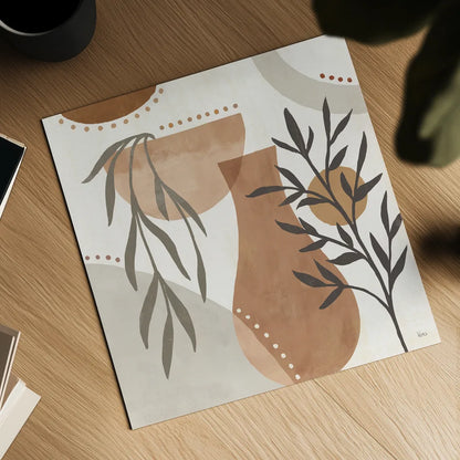 Botanical Form III Neutral by Veronique Charron. Shown as a detailed flat fine art print, highlighting archival giclee quality. Available as an archival giclee rolled canvas, fine art paper, or poster print. SKU 71445a.