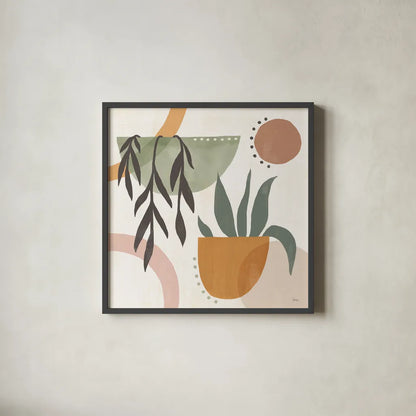 Botanical Form IV by Veronique Charron. Shown in a sleek black glass frame for a contemporary gallery look. Available as an archival giclee rolled canvas, fine art paper, or poster print. SKU 69305a.