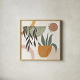 Botanical Form IV by Veronique Charron. Shown in a natural wood glass frame for a timeless modern aesthetic. Available as an archival giclee rolled canvas, fine art paper, or poster print. SKU 69305a.