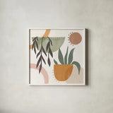 Botanical Form IV by Veronique Charron. Shown in a crisp white glass frame for a clean and minimalist style. Available as an archival giclee rolled canvas, fine art paper, or poster print. SKU 69305a.