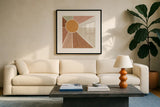 Botanical Form VI by Veronique Charron. Displayed in a glass frame with matte in a clean modern living room. Available as an archival giclee rolled canvas, fine art paper, or poster print. SKU 69307a.