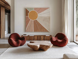 Botanical Form VI by Veronique Charron. Shown as extra-large giant wall art in a modern living room. Available as an archival giclee rolled canvas, fine art paper, or poster print. SKU 69307a.