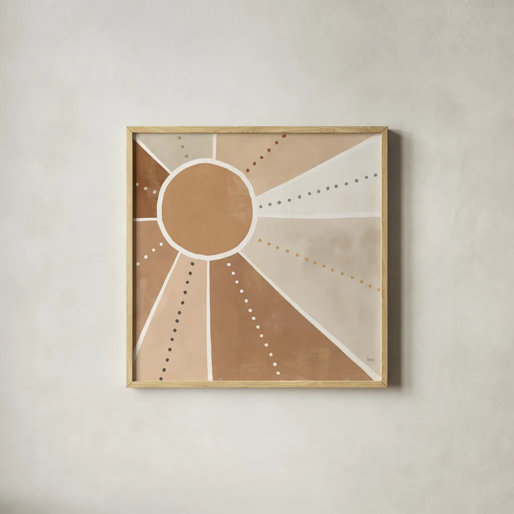 Botanical Form VI Neutral by Veronique Charron. Shown in a natural wood glass frame for a timeless modern aesthetic. Available as an archival giclee rolled canvas, fine art paper, or poster print. SKU 71448a.