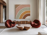 Botanical Form VII by Veronique Charron. Shown as extra-large giant wall art in a modern living room. Available as an archival giclee rolled canvas, fine art paper, or poster print. SKU 69308a.