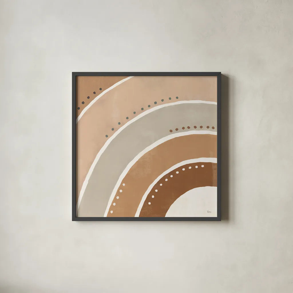 Botanical Form VII Neutral by Veronique Charron. Shown in a sleek black glass frame for a contemporary gallery look. Available as an archival giclee rolled canvas, fine art paper, or poster print. SKU 71449a.