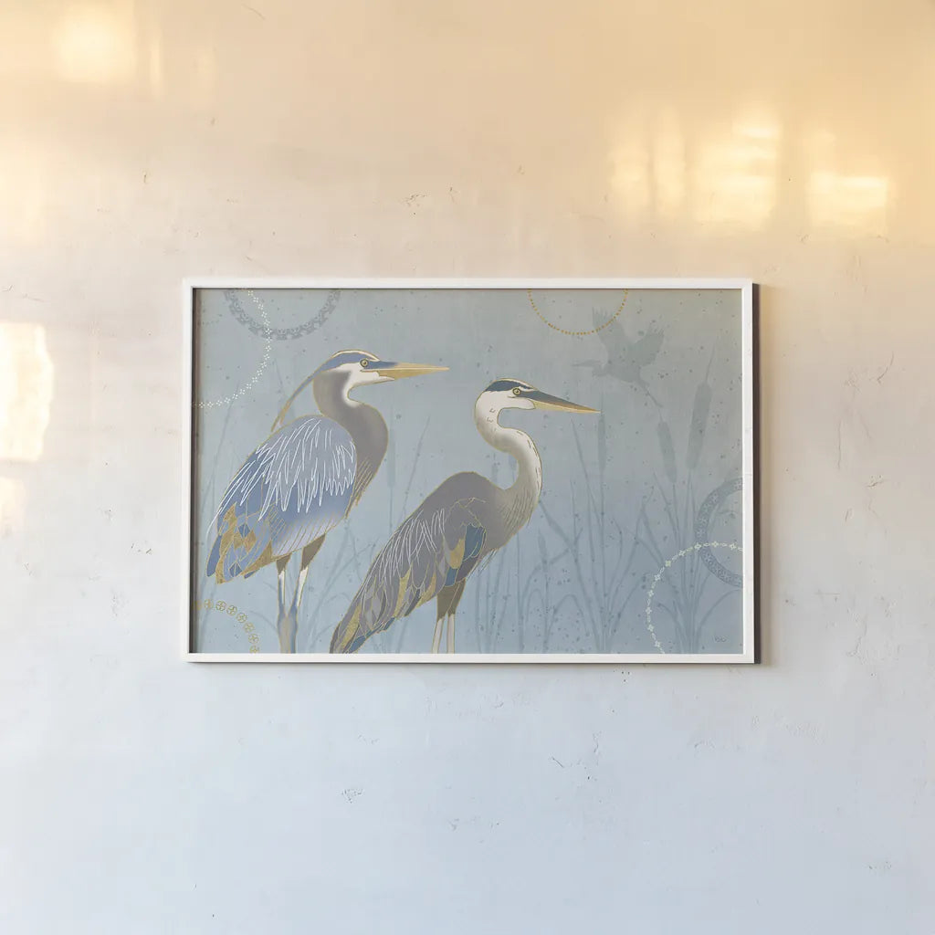 By the Shore I by Veronique Charron. shown as a paper print in a white frame. Available as a archival giclee rolled canvas, fine art paper, or poster print. SKU 29970i.