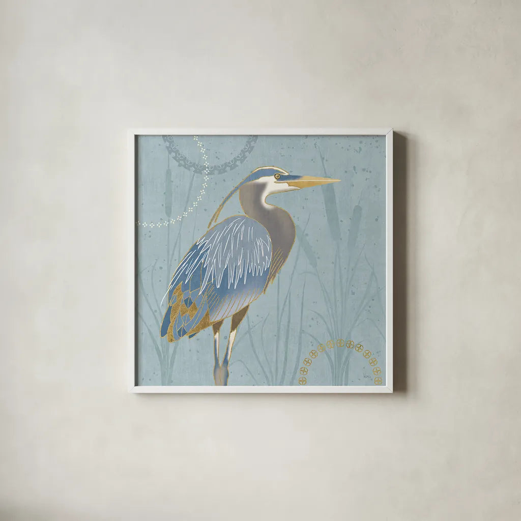 By the Shore II by Veronique Charron. Shown in a crisp white glass frame for a clean and minimalist style. Available as an archival giclee rolled canvas, fine art paper, or poster print. SKU 29971a.