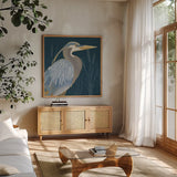 By the Shore II v2 by Veronique Charron. Shown in a natural wood frame in a cozy modern living room. Available as an archival giclee rolled canvas, fine art paper, or poster print. SKU 104805a.