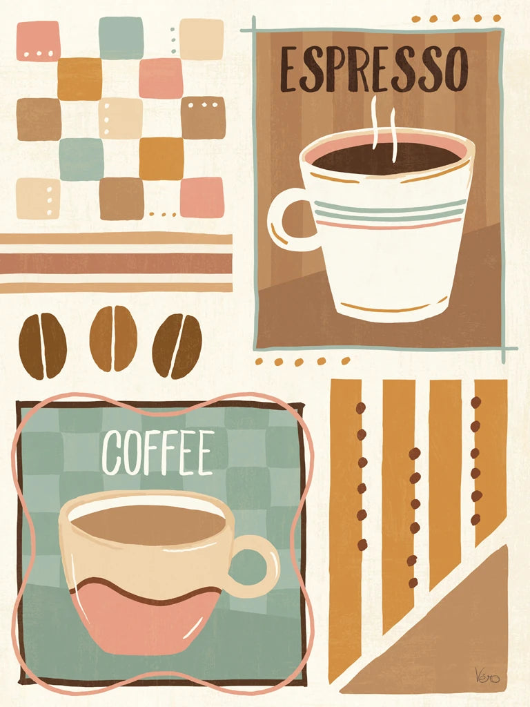 Cafe Patchwork I by Veronique Charron