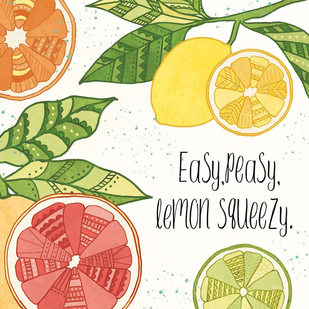 Citrus Splash III Black Text by Veronique Charron. SKU 56939a. Archival Giclee Fine art print for wall decor.
