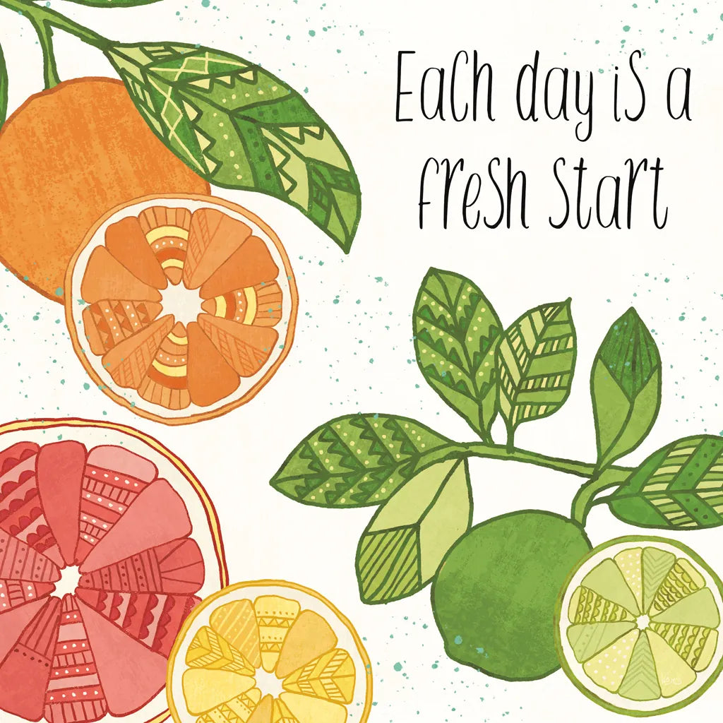 Citrus Splash IV Black Text by Veronique Charron. SKU 56942a. Archival Giclee Fine art print for wall decor.