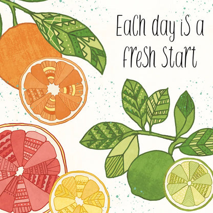 Citrus Splash IV Black Text by Veronique Charron. SKU 56942a. Archival Giclee Fine art print for wall decor.