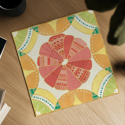 Citrus Splash VII by Veronique Charron. Shown as a detailed flat fine art print, highlighting archival giclee quality. Available as an archival giclee rolled canvas, fine art paper, or poster print. SKU 37559a.