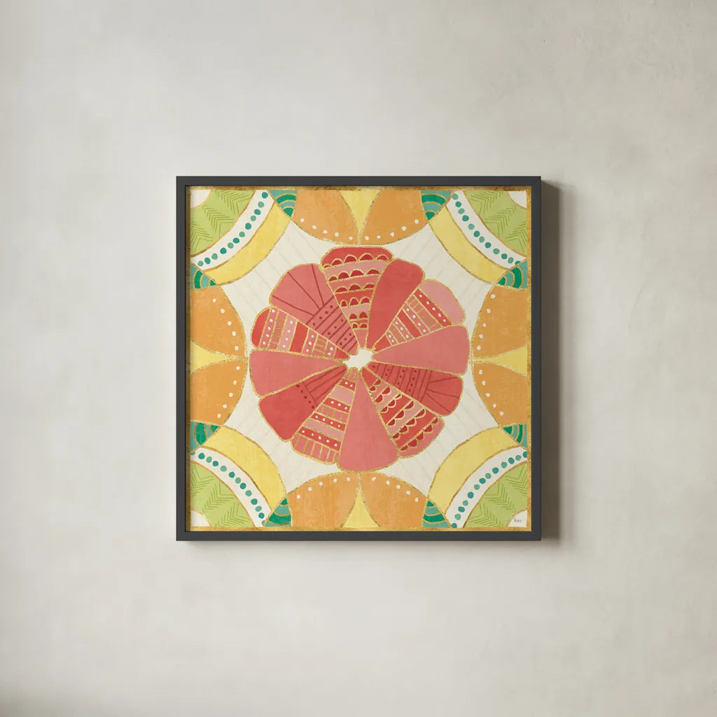 Citrus Splash VII by Veronique Charron. Shown in a sleek black glass frame for a contemporary gallery look. Available as an archival giclee rolled canvas, fine art paper, or poster print. SKU 37559a.