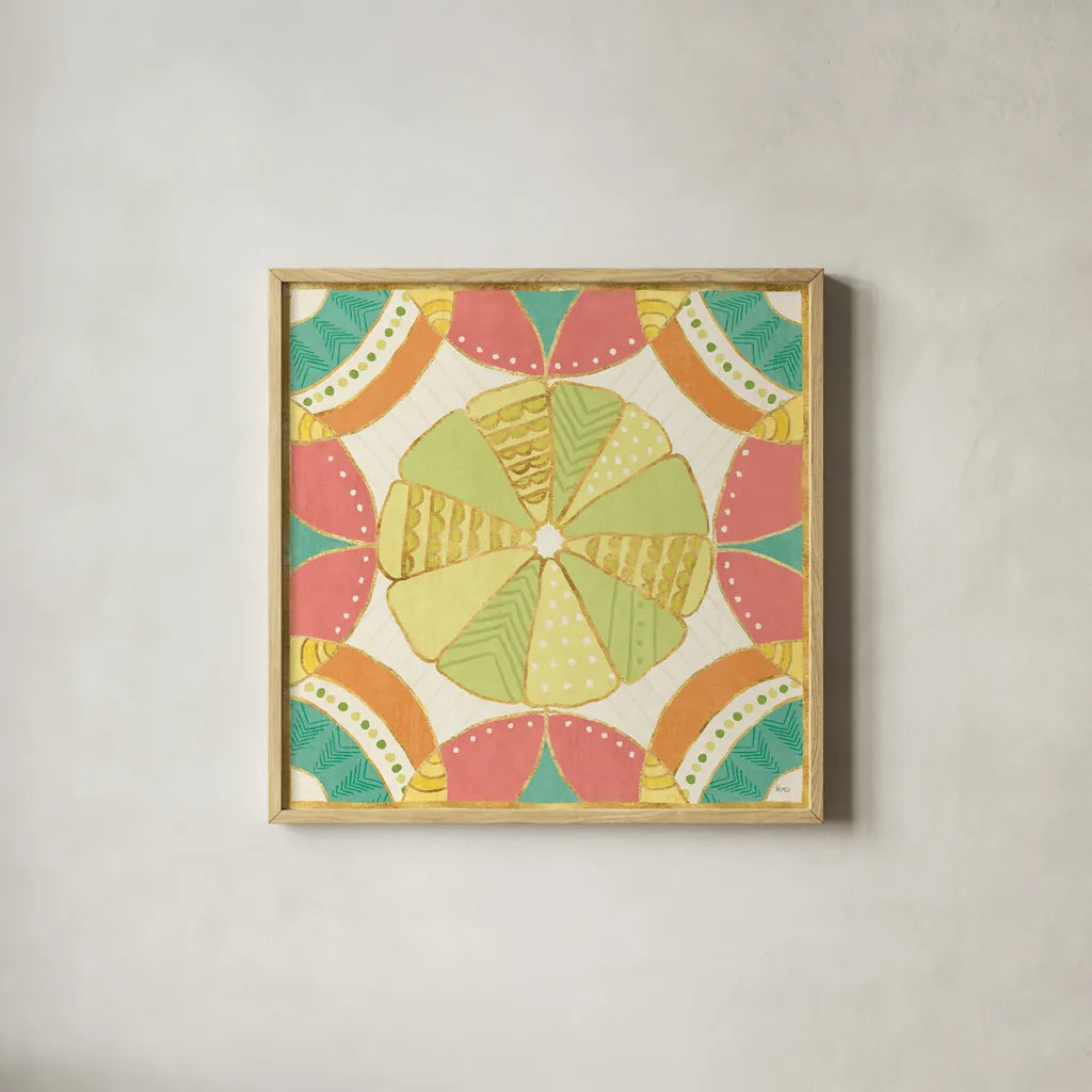 Citrus Splash VIII by Veronique Charron. Shown in a natural wood glass frame for a timeless modern aesthetic. Available as an archival giclee rolled canvas, fine art paper, or poster print. SKU 37560a.