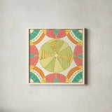 Citrus Splash VIII by Veronique Charron. Shown in a crisp white glass frame for a clean and minimalist style. Available as an archival giclee rolled canvas, fine art paper, or poster print. SKU 37560a.