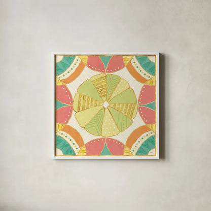 Citrus Splash VIII by Veronique Charron. Shown in a crisp white glass frame for a clean and minimalist style. Available as an archival giclee rolled canvas, fine art paper, or poster print. SKU 37560a.