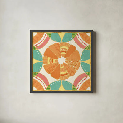Citrus Splash X by Veronique Charron. Shown in a sleek black glass frame for a contemporary gallery look. Available as an archival giclee rolled canvas, fine art paper, or poster print. SKU 37562a.