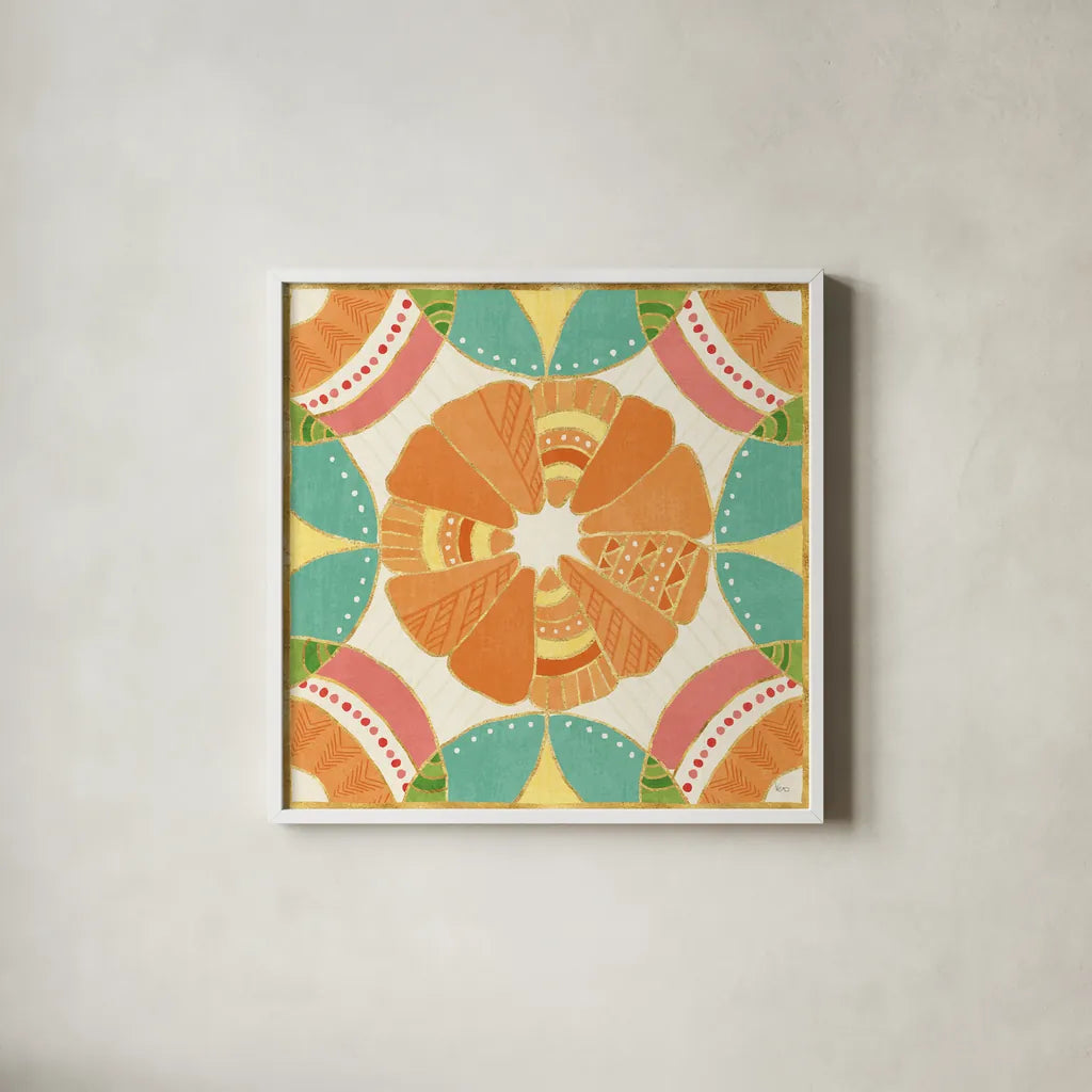 Citrus Splash X by Veronique Charron. Shown in a crisp white glass frame for a clean and minimalist style. Available as an archival giclee rolled canvas, fine art paper, or poster print. SKU 37562a.