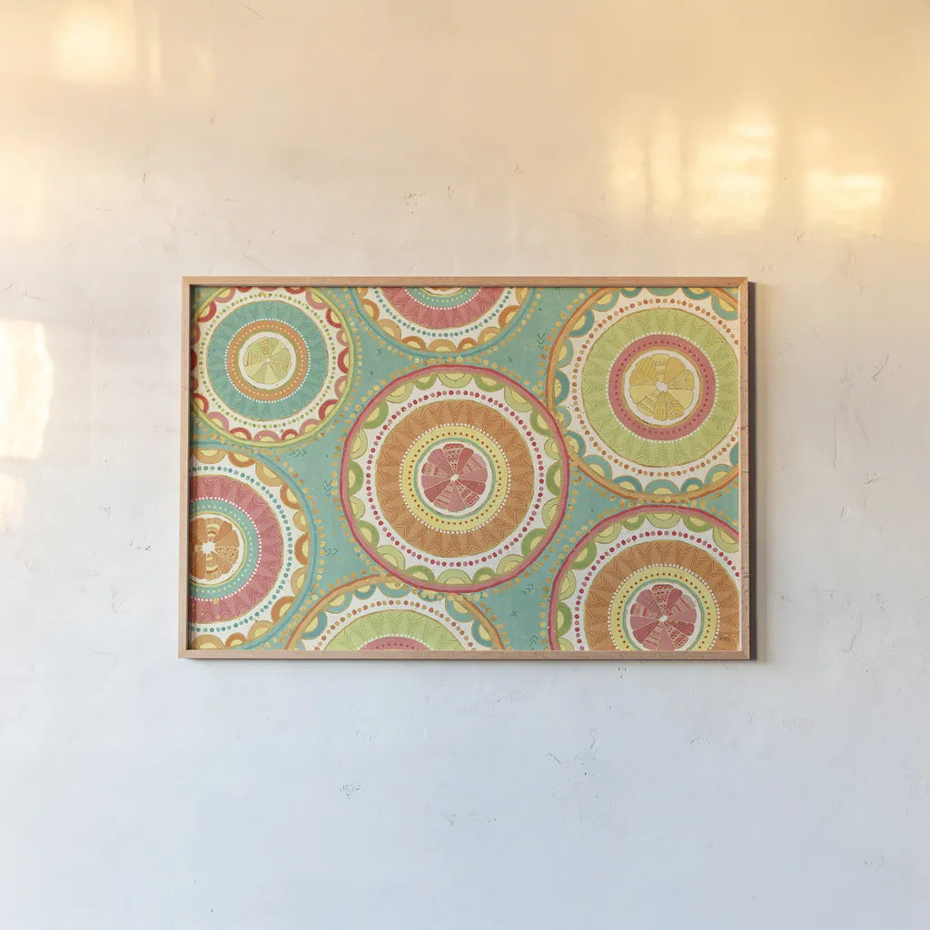 Citrus Splash XII by Veronique Charron. shown as a paper print in a natural frame. Available as a archival giclee rolled canvas, fine art paper, or poster print. SKU 38281i.