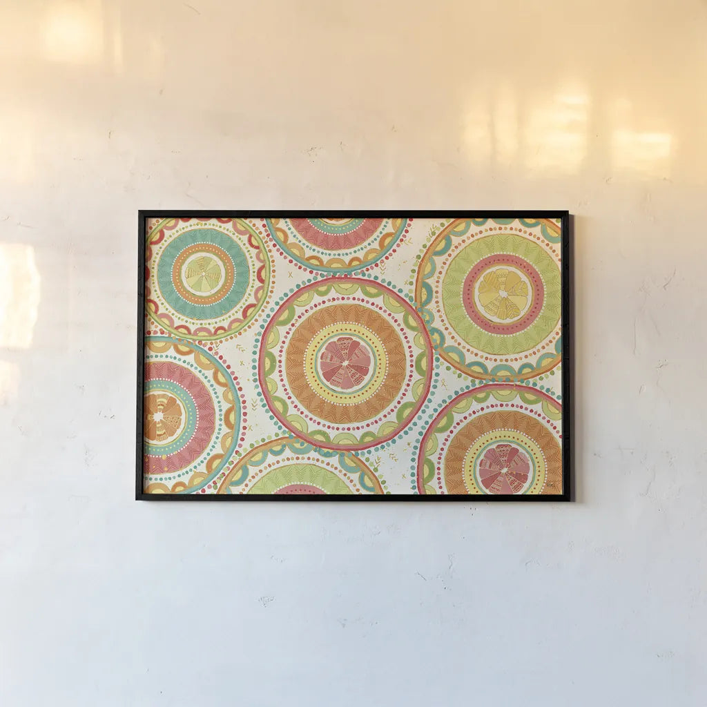 Citrus Splash XIII by Veronique Charron. shown as a paper print in a black flame. Available as a archival giclee rolled canvas, fine art paper, or poster print. SKU 38282i.