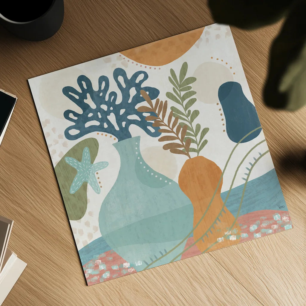 Coastal Creations III by Veronique Charron. Shown as a detailed flat fine art print, highlighting archival giclee quality. Available as an archival giclee rolled canvas, fine art paper, or poster print. SKU 71793a.