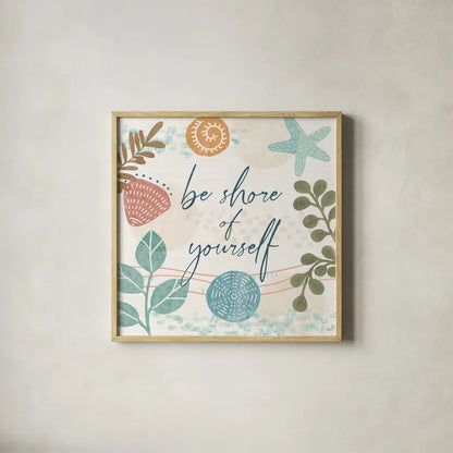 Coastal Creations VI by Veronique Charron. Shown in a natural wood glass frame for a timeless modern aesthetic. Available as an archival giclee rolled canvas, fine art paper, or poster print. SKU 71796a.