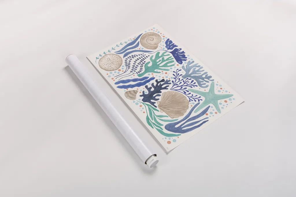 Coastal Currents I by Veronique Charron. shown as a rolled paper print. Available as archival giclee rolled canvas, fine art paper, or poster print. SKU 91763i.