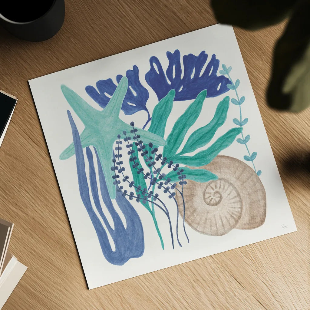 Coastal Currents VII by Veronique Charron. Shown as a detailed flat fine art print, highlighting archival giclee quality. Available as an archival giclee rolled canvas, fine art paper, or poster print. SKU 91769a.