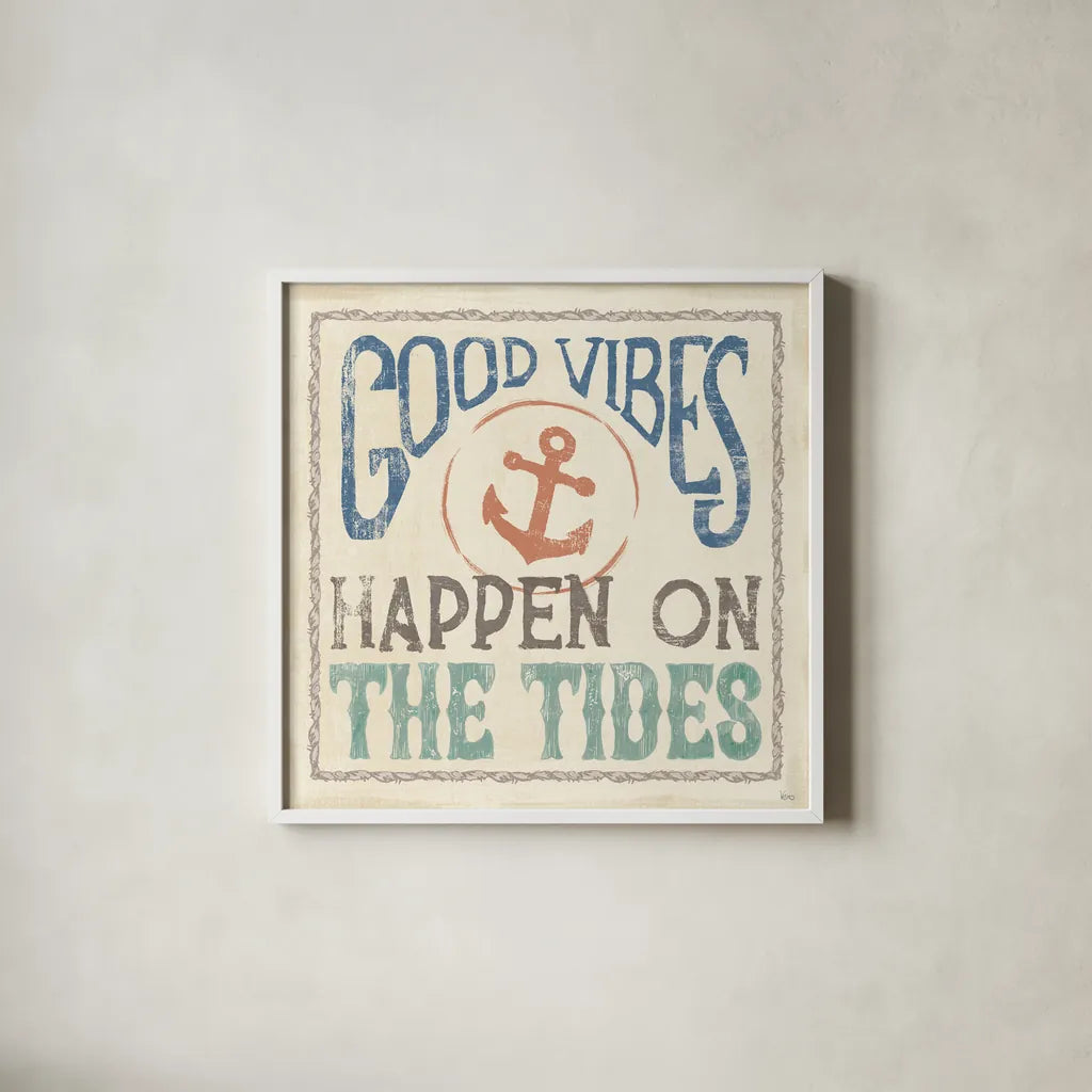 Coastal Portrait III by Veronique Charron. Shown in a crisp white glass frame for a clean and minimalist style. Available as an archival giclee rolled canvas, fine art paper, or poster print. SKU 72676a.