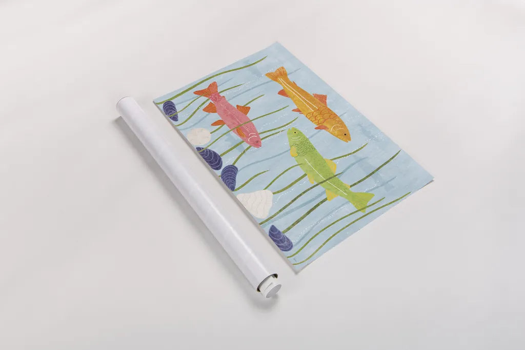 Coastal Vibes I by Veronique Charron. shown as a rolled paper print. Available as archival giclee rolled canvas, fine art paper, or poster print. SKU 79115i.