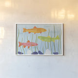 Coastal Vibes I by Veronique Charron. shown as a paper print in a white frame. Available as a archival giclee rolled canvas, fine art paper, or poster print. SKU 79115i.