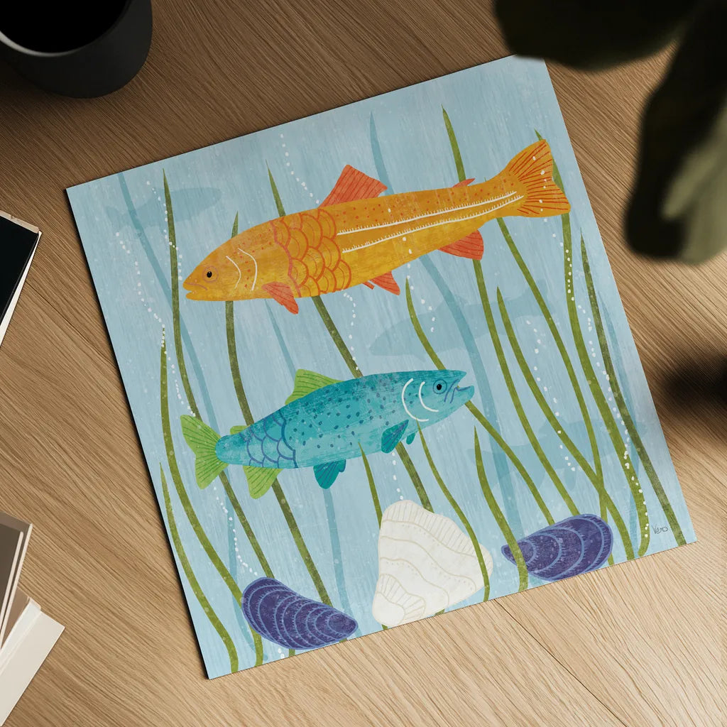 Coastal Vibes III by Veronique Charron. Shown as a detailed flat fine art print, highlighting archival giclee quality. Available as an archival giclee rolled canvas, fine art paper, or poster print. SKU 79117a.