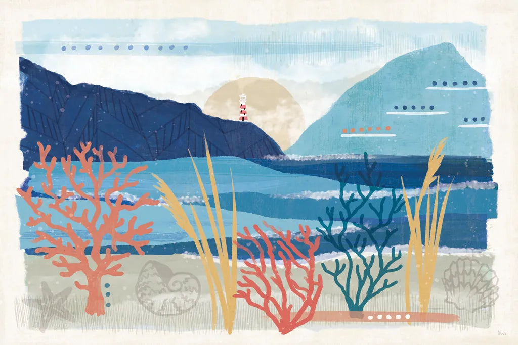 Coastal View I by Veronique Charron. SKU 64976i. Archival Giclee Fine art print for wall decor.