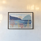 Coastal View I by Veronique Charron. shown as a paper print in a black flame. Available as a archival giclee rolled canvas, fine art paper, or poster print. SKU 64976i.