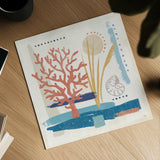 Coastal View II by Veronique Charron. Shown as a detailed flat fine art print, highlighting archival giclee quality. Available as an archival giclee rolled canvas, fine art paper, or poster print. SKU 64977a.