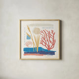 Coastal View III by Veronique Charron. Shown in a natural wood glass frame for a timeless modern aesthetic. Available as an archival giclee rolled canvas, fine art paper, or poster print. SKU 64978a.