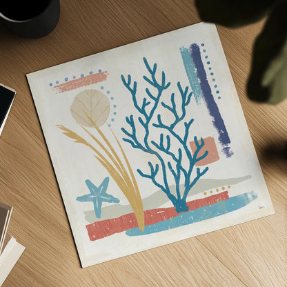 Coastal View IV by Veronique Charron. Shown as a detailed flat fine art print, highlighting archival giclee quality. Available as an archival giclee rolled canvas, fine art paper, or poster print. SKU 64979a.