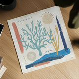 Coastal View V by Veronique Charron. Shown as a detailed flat fine art print, highlighting archival giclee quality. Available as an archival giclee rolled canvas, fine art paper, or poster print. SKU 64980a.
