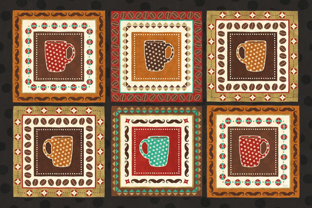 Coffee and Friends IX by Veronique Charron. SKU 27076i. Archival Giclee Fine art print for wall decor.