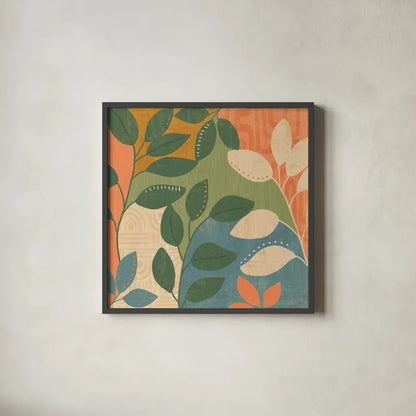 Cool Cacti IV by Veronique Charron. Shown in a sleek black glass frame for a contemporary gallery look. Available as an archival giclee rolled canvas, fine art paper, or poster print. SKU 87681a.