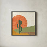 Cool Cacti V by Veronique Charron. Shown in a sleek black glass frame for a contemporary gallery look. Available as an archival giclee rolled canvas, fine art paper, or poster print. SKU 87682a.