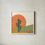Cool Cacti V by Veronique Charron. Shown in a crisp white glass frame for a clean and minimalist style. Available as an archival giclee rolled canvas, fine art paper, or poster print. SKU 87682a.