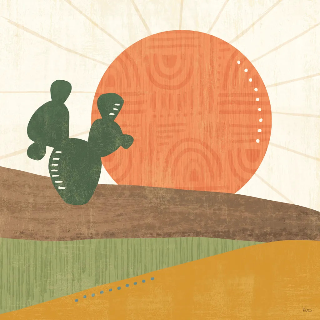 Cool Cacti VI by Veronique Charron. SKU 87683a. Archival Giclee Fine art print for wall decor.