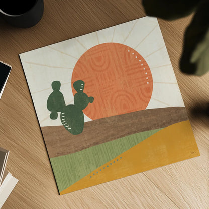 Cool Cacti VI by Veronique Charron. Shown as a detailed flat fine art print, highlighting archival giclee quality. Available as an archival giclee rolled canvas, fine art paper, or poster print. SKU 87683a.