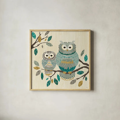 Cool Feathers I by Veronique Charron. Shown in a natural wood glass frame for a timeless modern aesthetic. Available as an archival giclee rolled canvas, fine art paper, or poster print. SKU 22540a.