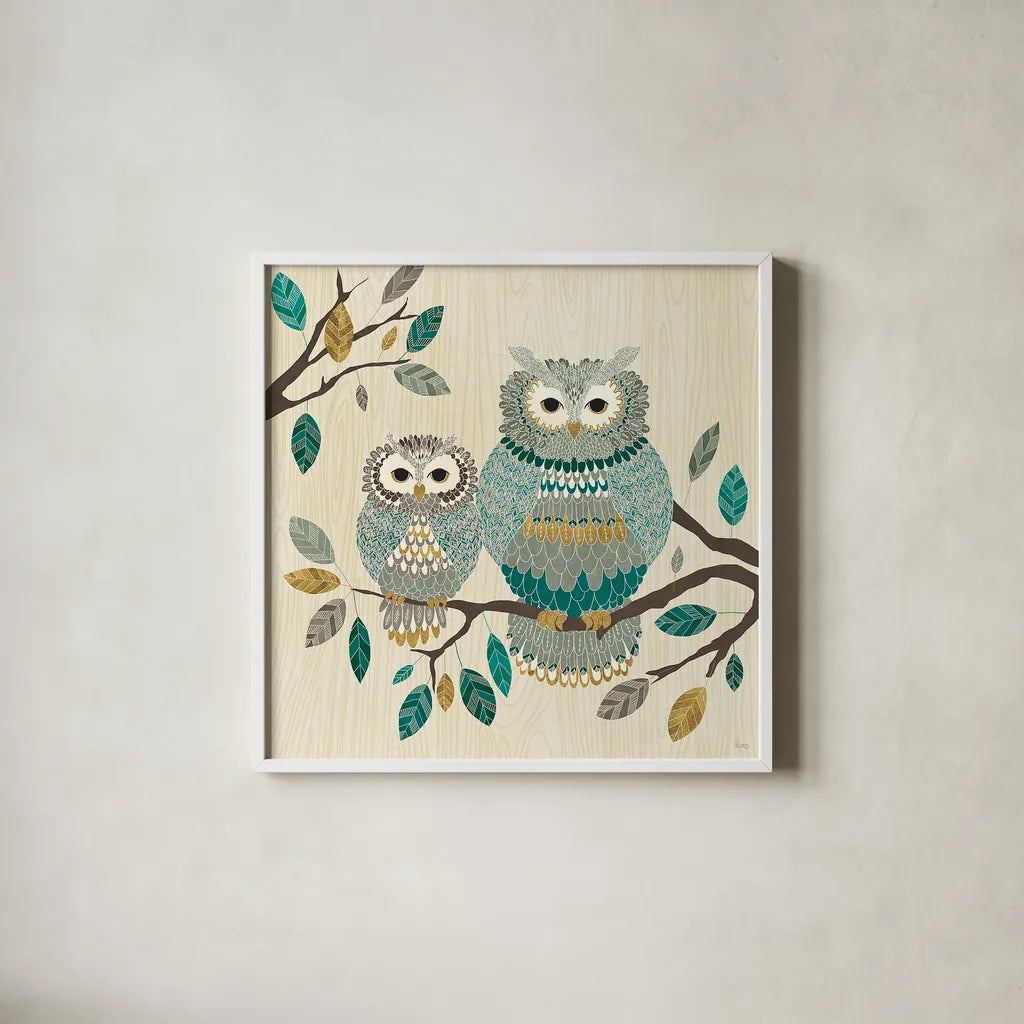 Cool Feathers I by Veronique Charron. Shown in a crisp white glass frame for a clean and minimalist style. Available as an archival giclee rolled canvas, fine art paper, or poster print. SKU 22540a.