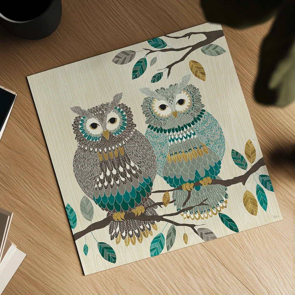 Cool Feathers II by Veronique Charron. Shown as a detailed flat fine art print, highlighting archival giclee quality. Available as an archival giclee rolled canvas, fine art paper, or poster print. SKU 22541a.