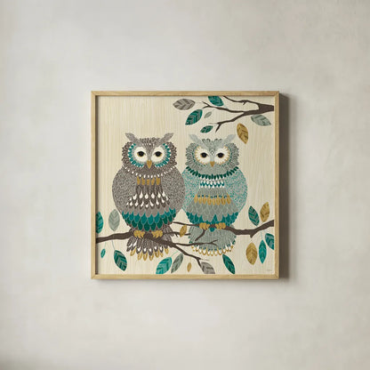 Cool Feathers II by Veronique Charron. Shown in a natural wood glass frame for a timeless modern aesthetic. Available as an archival giclee rolled canvas, fine art paper, or poster print. SKU 22541a.